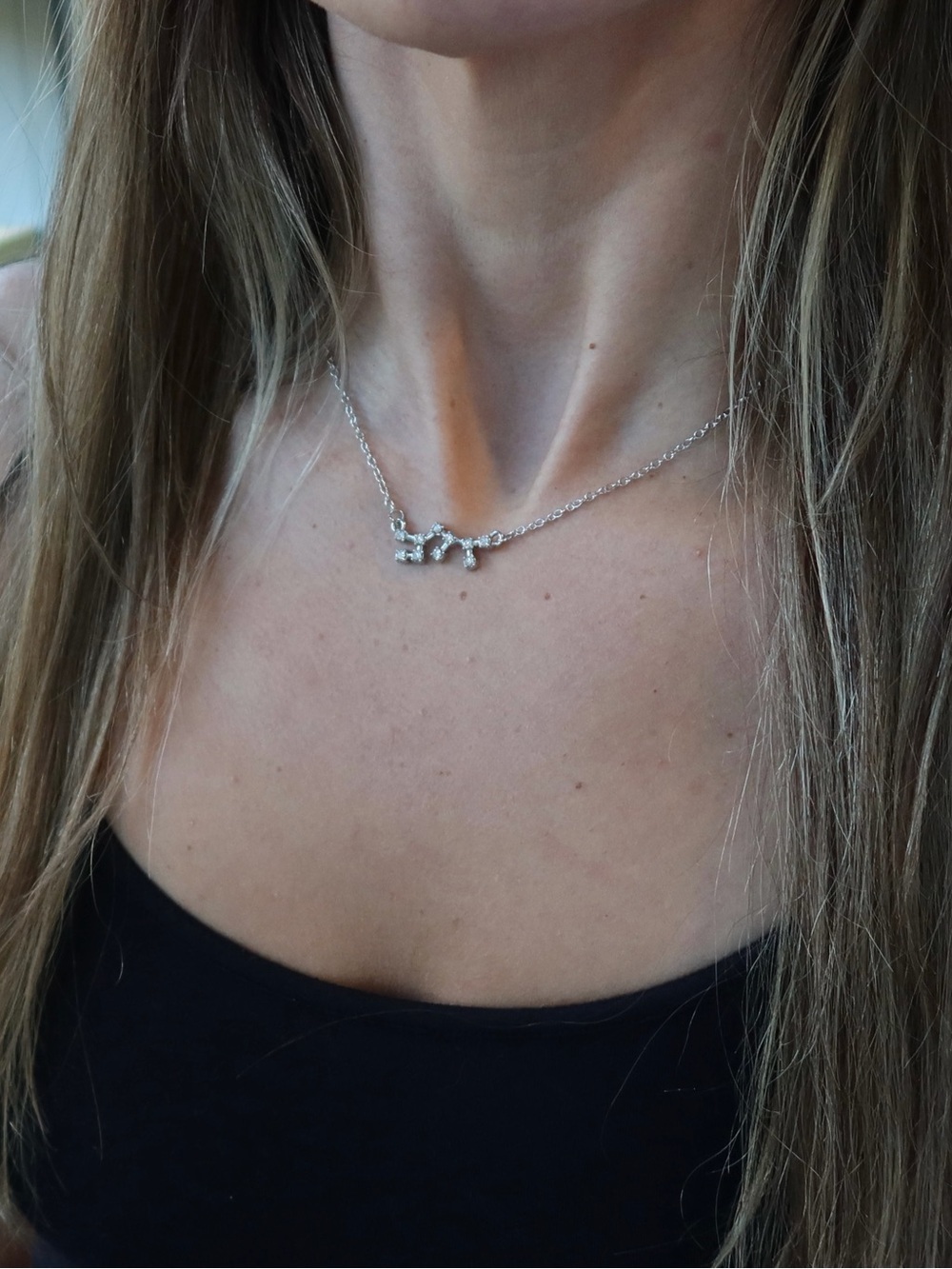 Silver Gemini Zodiac Constellation Necklace